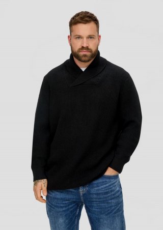 s.Oliver Strickpullover aus Wollmix - schwarz