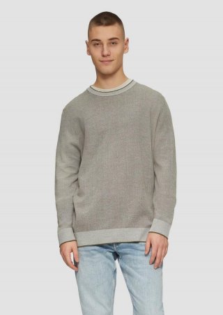 s.Oliver Strickpullover in Melange-Optik - olivgrün