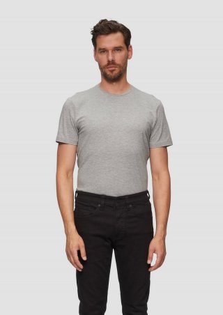 s.Oliver T-Shirt aus Baumwollstretch - grau meliert