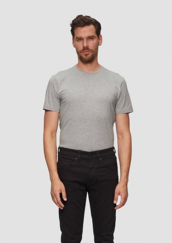 s.Oliver T-Shirt aus Baumwollstretch - grau meliert