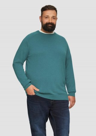 s.Oliver Strickpullover mit Rippbündchen - petrol
