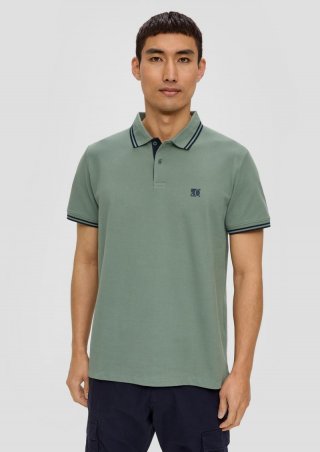 s.Oliver Poloshirt mit Kontrast-Details - tannengrün