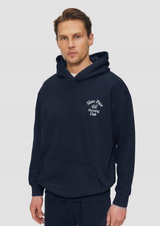 s.Oliver Softer Hoodie mit Stickerei im Relaxed Fit - tiefblau