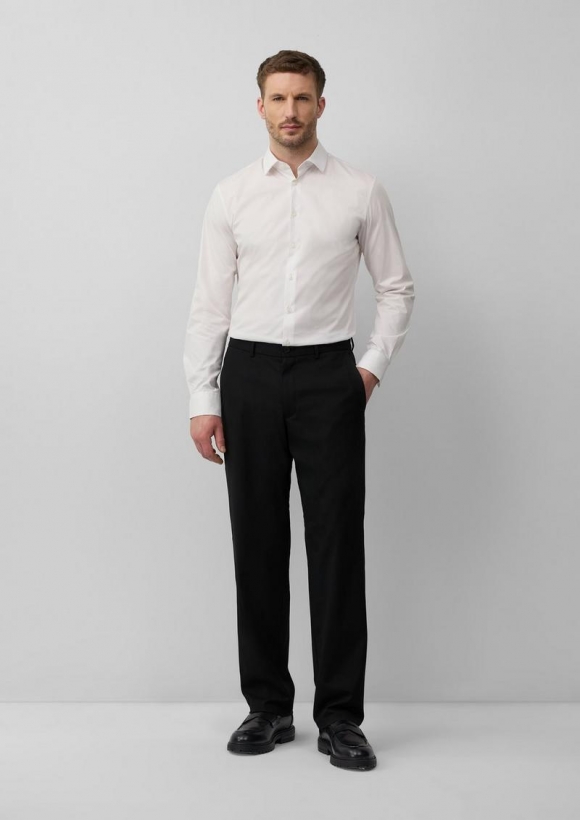 s.Oliver s.O NOW: Anzughose aus Stretch-Material mit Wide Leg - schwarz