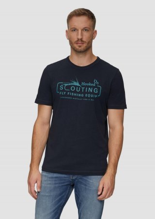 s.Oliver Baumwollshirt mit Frontprint - navy