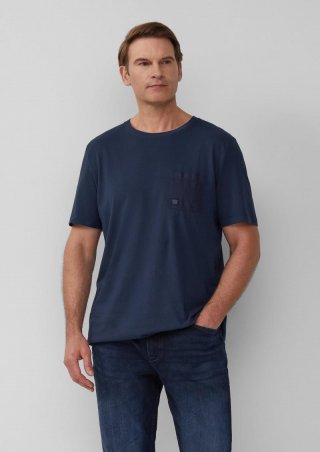 s.Oliver T-Shirt mit Brusttasche und Garment Dye - tiefblau
