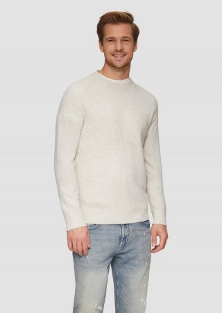 s.Oliver Strickpullover aus reiner Wolle - wollweiß