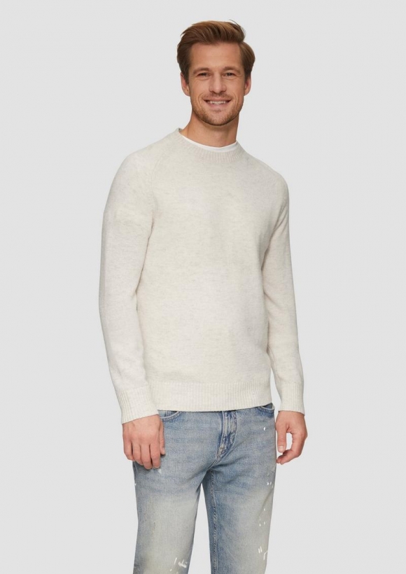 s.Oliver Strickpullover aus reiner Wolle - wollweiß
