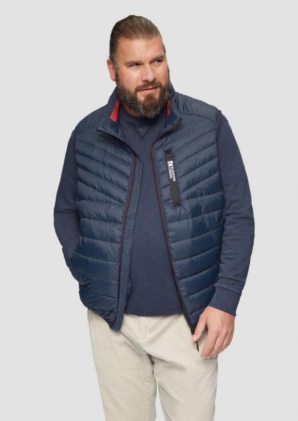 s.Oliver Sportive Steppweste mit Kontrastdetails - navy