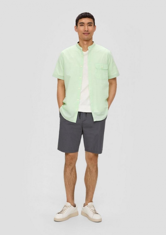 s.Oliver Chino-Shorts im Relaxed Fit mit Elastikbund - schiefergrau