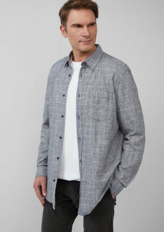 s.Oliver Regular Fit: Kariertes Hemd aus Baumwolle - navy