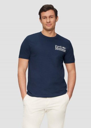 s.Oliver Baumwoll-T-Shirt mit Ford®-Print - tiefblau