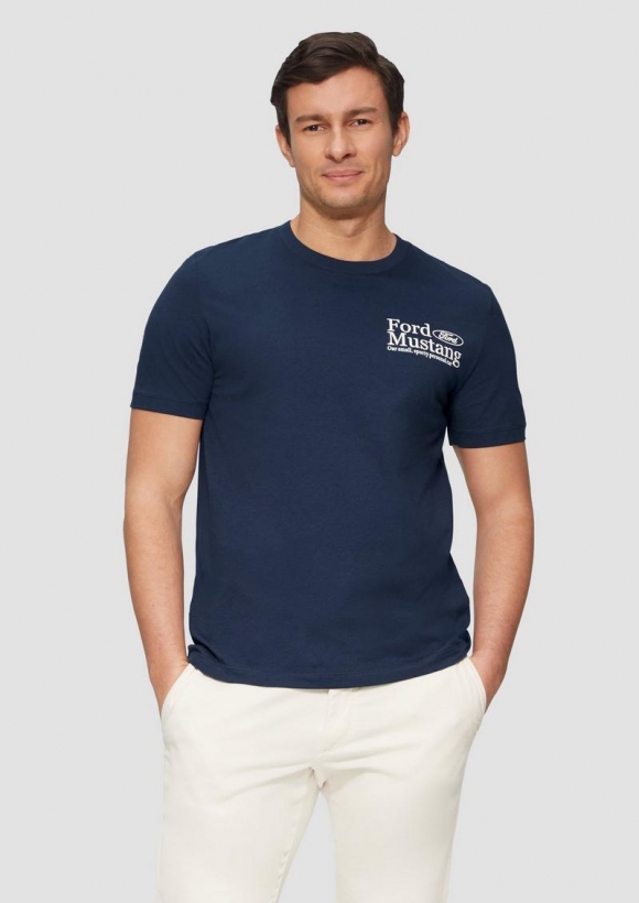 s.Oliver Baumwoll-T-Shirt mit Ford®-Print - tiefblau