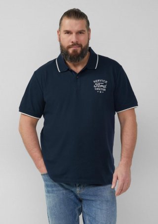 s.Oliver Poloshirt aus Piqué mit Stickerei und Ford®-Artwork - tiefblau