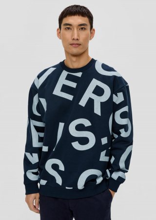 s.Oliver Sweatshirt mit Allover-Print - navy