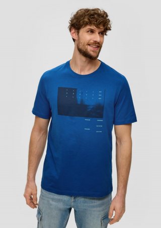 s.Oliver T-Shirt mit Artwork - ozeanblau
