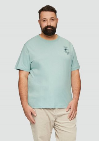 s.Oliver Baumwollshirt mit Frontprint - salbeigrün