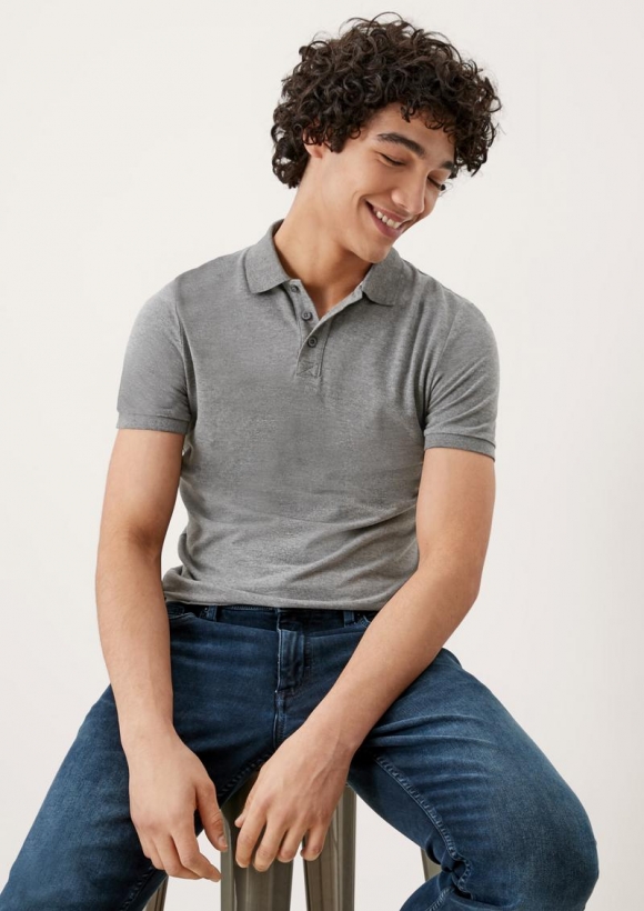 s.Oliver Klassisches Poloshirt - grau meliert