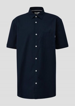 s.Oliver Kurzarmhemd mit Button-Down-Kragen - navy