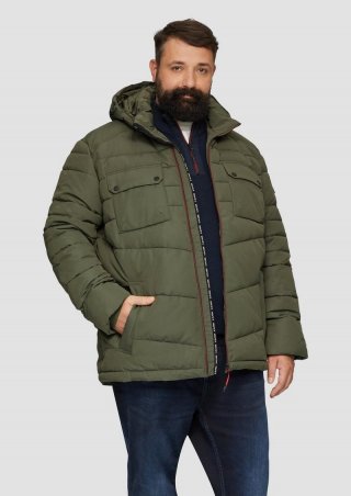s.Oliver Gesteppte Jacke mit abnehmbarer Kapuze - olivgrün