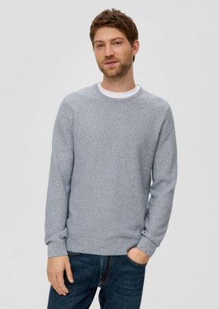 s.Oliver Feinstrickpullover mit Crew Neck - schiefergrau