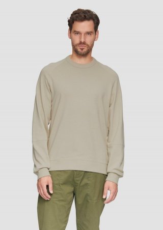 s.Oliver Leichtes Sweatshirt mit Crewneck und Raglanärmeln - beige