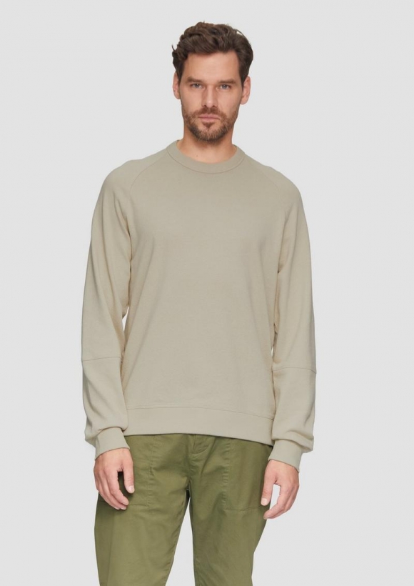 s.Oliver Leichtes Sweatshirt mit Crewneck und Raglanärmeln - beige