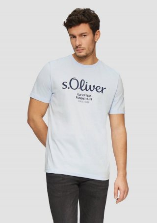 s.Oliver T-Shirt mit Logo-Print - hellblau