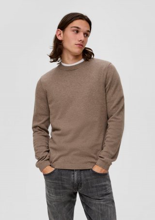 s.Oliver Basic Strickpullover - hellbraun