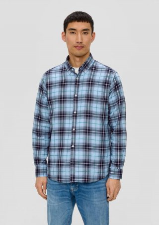 s.Oliver Regular: Langarmhemd mit Button-down-Kragen - hellblau