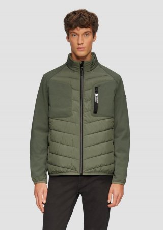 s.Oliver Materialmix-Jacke mit sportiven Kontrastdetails - olivgrün