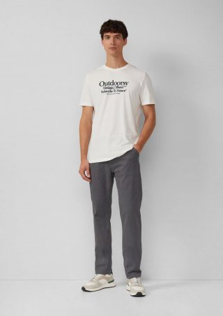 s.Oliver Baumwollhose aus Twill mit Ziernaht - schiefergrau