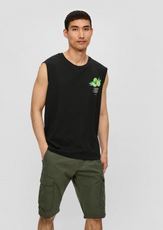 s.Oliver Tanktop mit Frontprint - schwarz