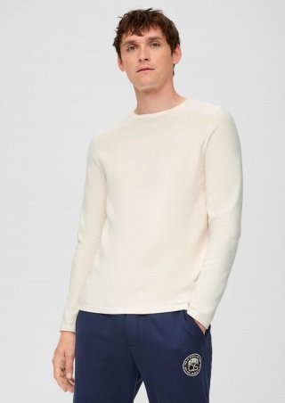 s.Oliver Pullover mit Garment Dye - helles beige