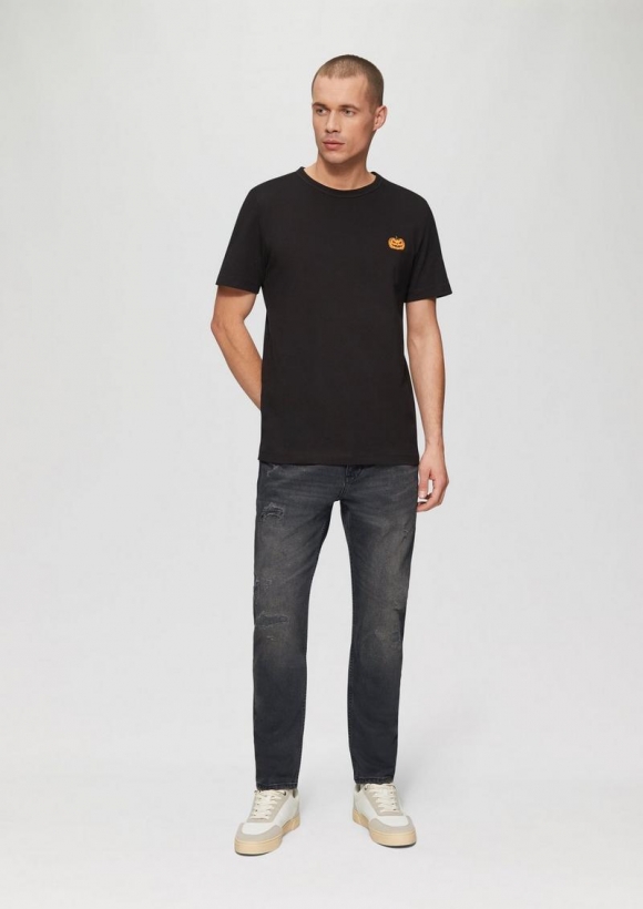 s.Oliver Jeans Mauro / Regular Fit / Mid Rise / Tapered Leg / Destroyed-Effekt - dunkelgrau