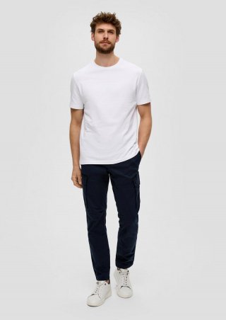 s.Oliver Cargohose mit Garment Dye und Straight Leg - navy