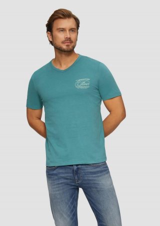 s.Oliver T-Shirt mit Logostickerei - petrol