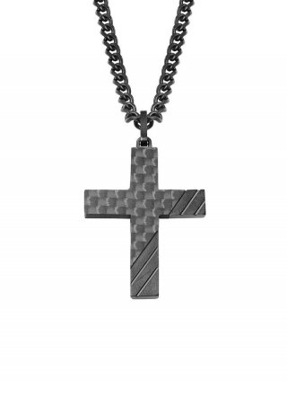 s.Oliver Halskette aus Carbon und Edelstahl - silber