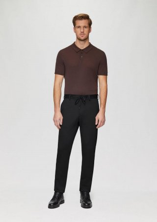 s.Oliver s.O JOGG: Anzughose aus Stretch-Jersey - schwarz