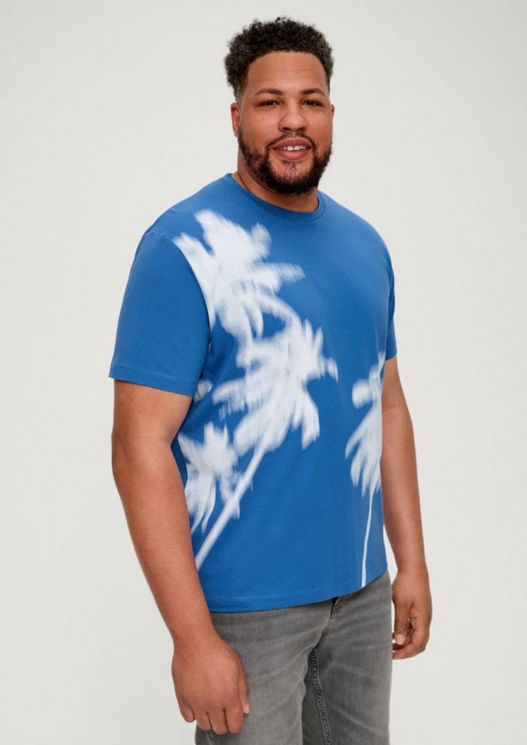 s.Oliver T-Shirt aus Baumwollstretch - blau