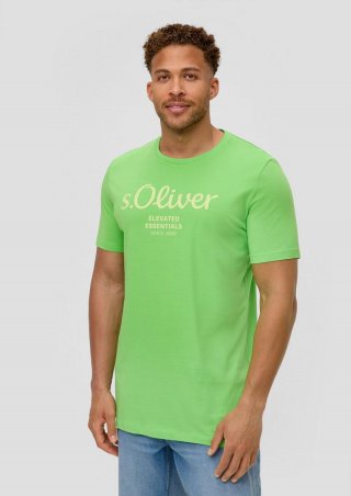 s.Oliver T-Shirt aus Baumwolle mit Logo-Print - grün