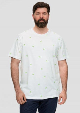 s.Oliver T-Shirt mit All-over-Print - weiß