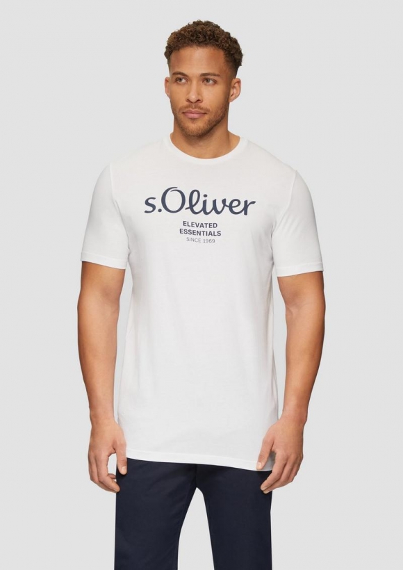 s.Oliver T-Shirt mit Logo-Print - weiß