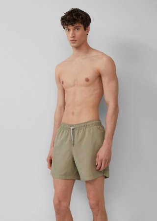 s.Oliver Badeshorts mit Tunnelzug und Eingrifftaschen - olivgrün