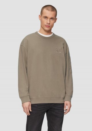s.Oliver Relaxed-Fit-Sweatshirt mit Ärmeltasche - hellbraun