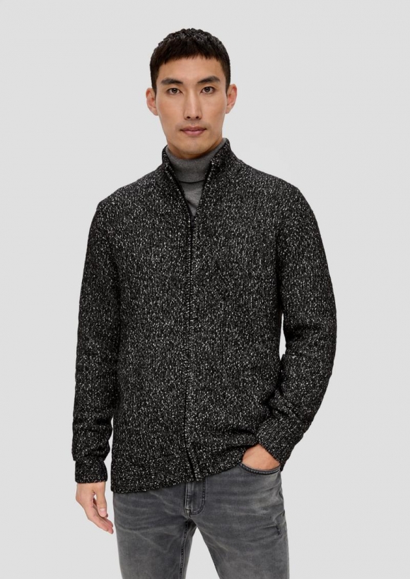 s.Oliver Strickcardigan mit Reißverschluss - schwarz