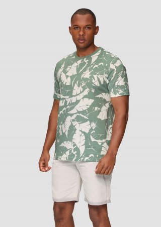 s.Oliver T-Shirt mit All-over-Print - weiß