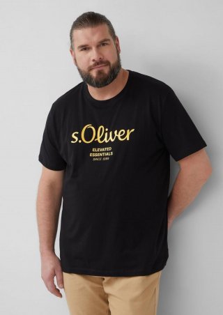 s.Oliver T-Shirt mit Logo-Print - schwarz
