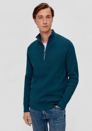 s.Oliver Feinstrickpullover aus Baumwolle - petrol