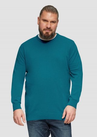 s.Oliver Strickpullover mit Logo-Detail - azurblau